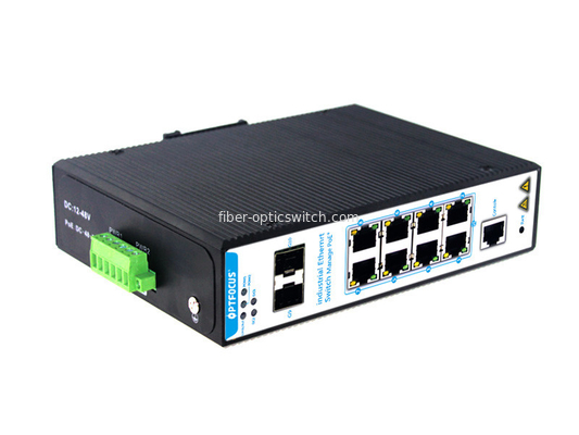 Enterprise Industrial PoE Network Switch 4 Port GE TP 8SFP + 2x10G Ports