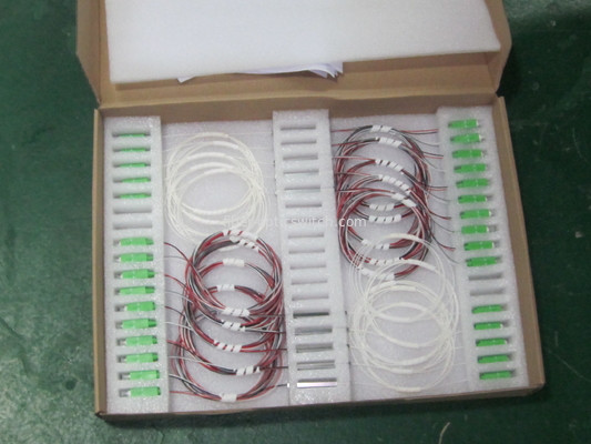 Steel Tube Fiber Optic Splitter PLC / FBT 1X4 With SC APC Connectors For ONU FTTX