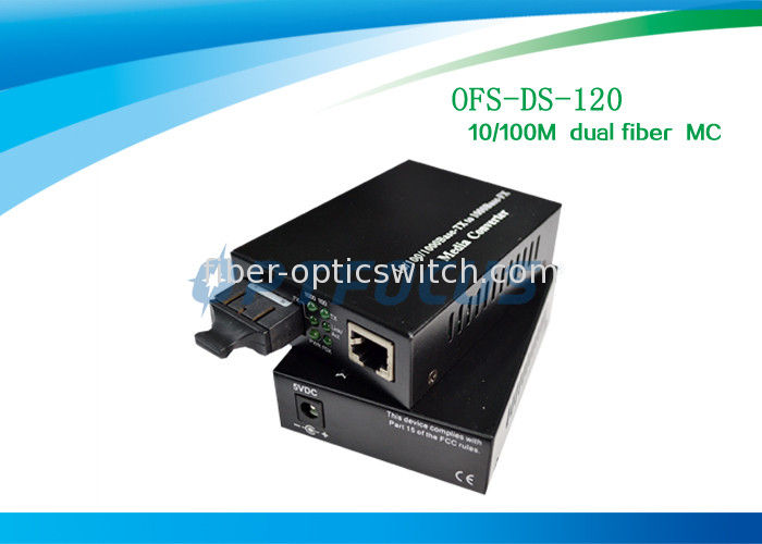 1310 nm SM 10 / 100M Dual Fiber Media Converter 120Km SC External Power
